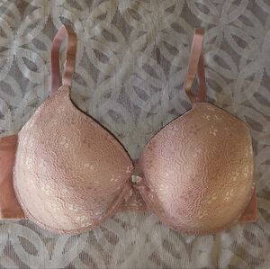 Ashley Stewart bra nwot 40DD pink lace cups lined full coverage